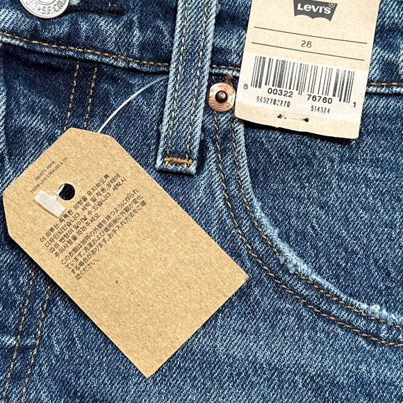 NWT Levi's 501 Original Fit High Rise Cutoff Distressed Denim Shorts Womens 28 - Picture 4 of 11